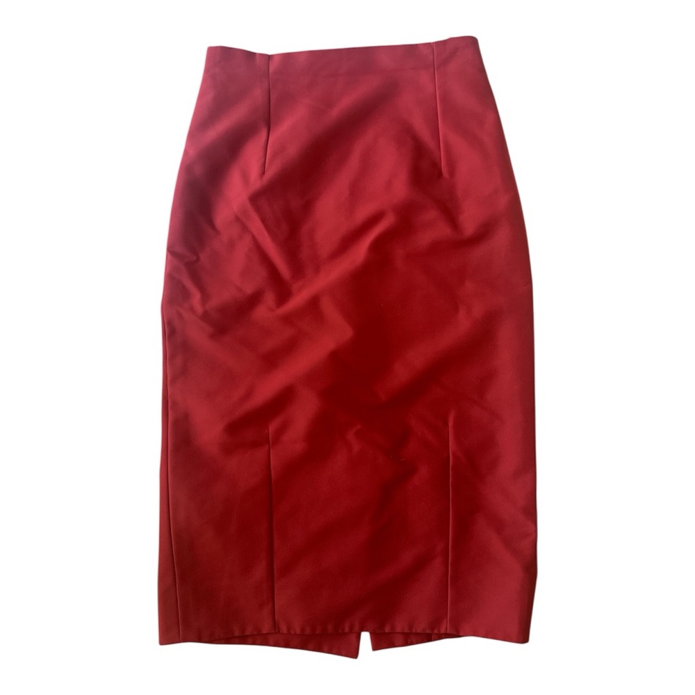 Oscar de la Renta Vibrant Red Pencil Skirt